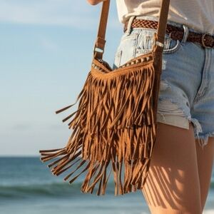 Garage Y2K Boho Fringe Crossbody Bag Coastal Cowgirl